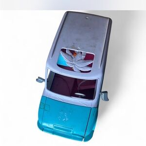 Blue and White Toy Van